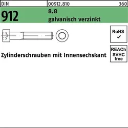 Zylinderschraube DIN 912 Innen-6kt M4x10 8.8 galv.verz. 100St.