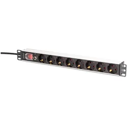 Digitus DN-95436 Stromverteilereinheit (PDU) 8 AC-Ausgänge 1U Schwarz, Silber