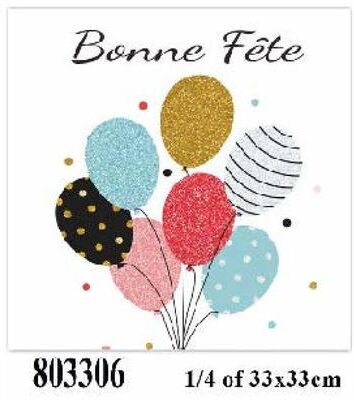 IH Casa Decor 20 Pack Luncheon 3 Ply Napkin Bonne Fete Party - Set of 6