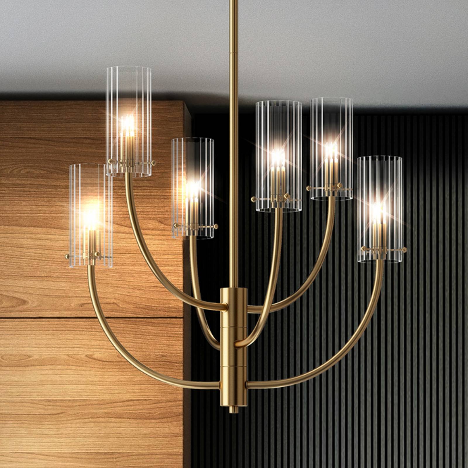 Maytoni Pendant Light Arco, dimmable, Brass / gold, Living / Dining Room, metal, Modern, Ceiling Light