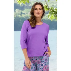 Baumwoll-Mix-Shirt in lila in Größe 48/50 von DW-Shop, Lila, 48/50