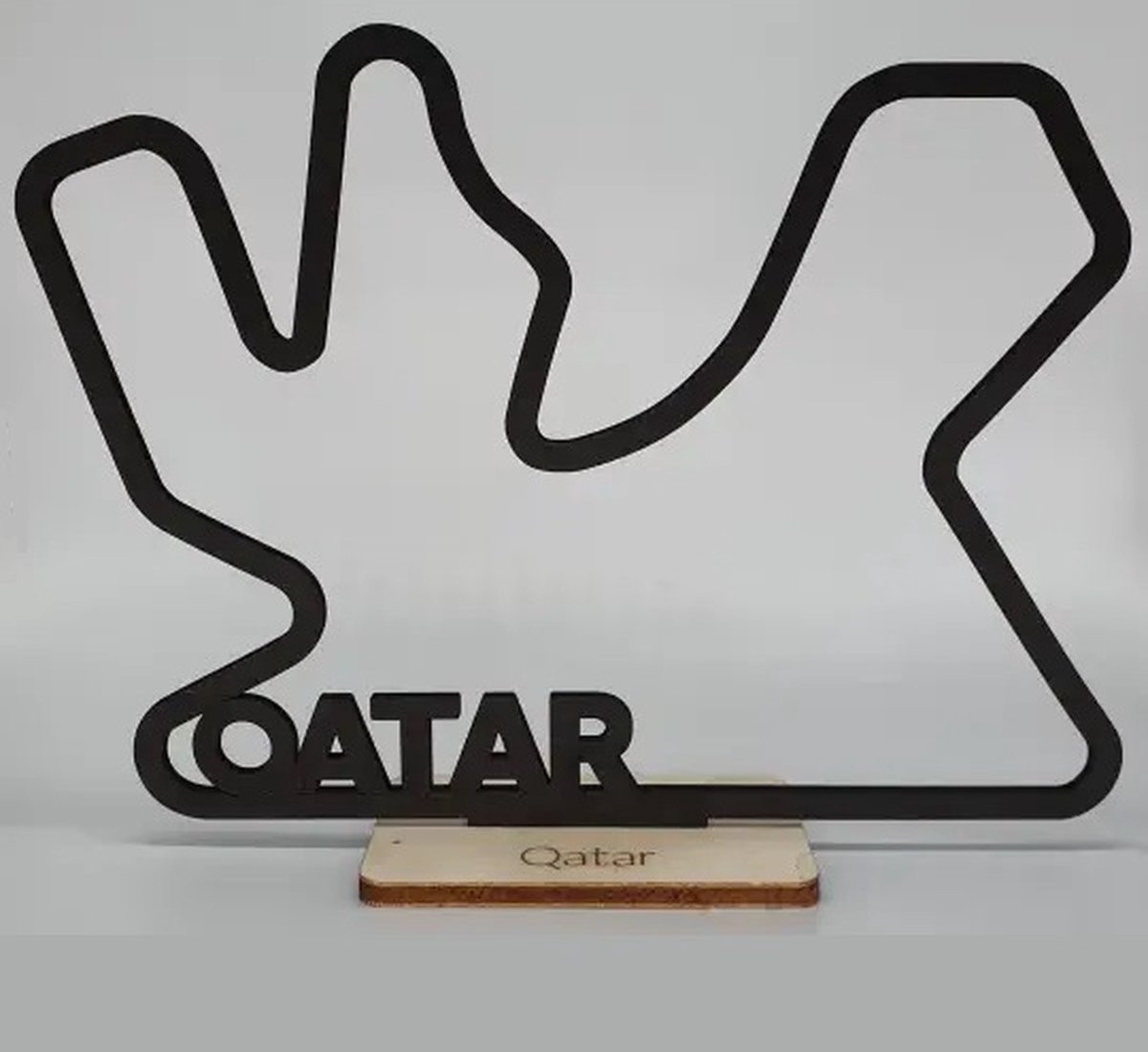 Silhouette F1 Circuit Qatar Wanddecoratie - Black - 19 x 25 cm - Naturel