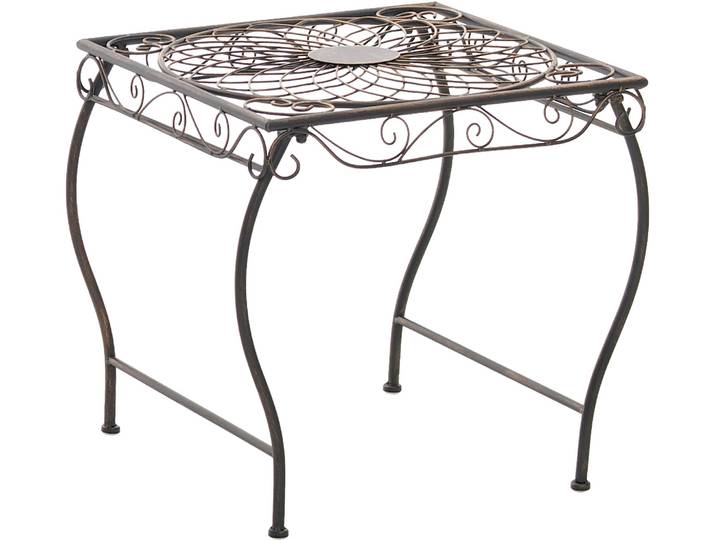 CLP Gartentisch aus Eisen Zarina Beistelltisch im Jugendstil für Terrasse und Balkon Farbe bronze