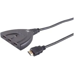 Shiverpeaks -BASIC-S--HDMI Umschalter 3x1, ABS, 4K60Hz, Eco, schwarz, Switch Box