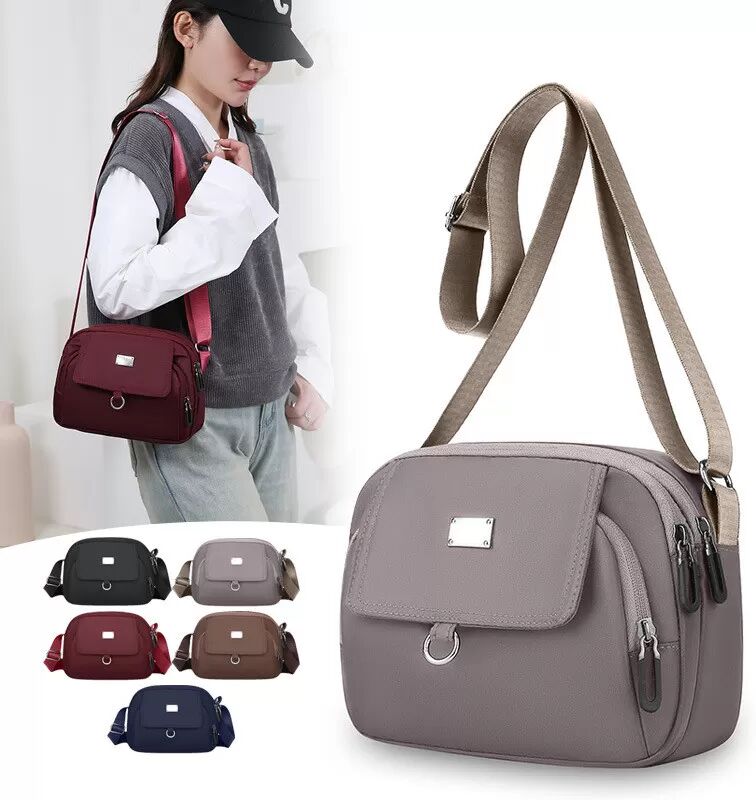 INF Stylische 2025 Nylon Umhängetasche für Damen Grau