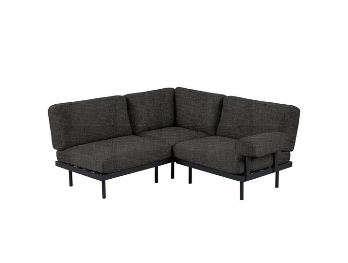 Outdoor-Ecksofa Modica Typ D 172 x 80 x 186cm Schwarz/Schwarz