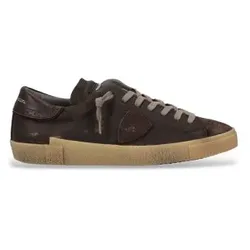 Philippe Model für Herren. PRLU Prsx Low Ledersneaker braun (43), Wohnung, Schnürsenkel, Klassisch