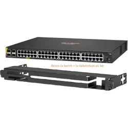 HPE Networking CX 6100 48G 4SFP+ Switch JL676A + HPE Networking X511 Kabelschutz JL742A