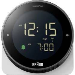 Braun BC24W-DCF Funk Wecker Schwarz, Weiß