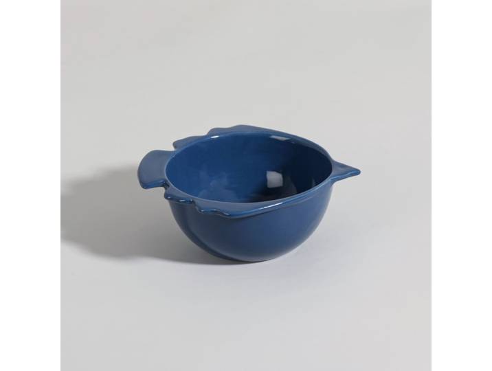 Blaue, vogelförmige Schale aus Steingut