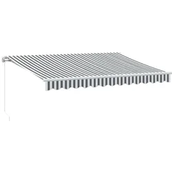 vidaXL Markise mit LED-Beleuchtung Manuell Anthrazit & Weiß 350x250 cm