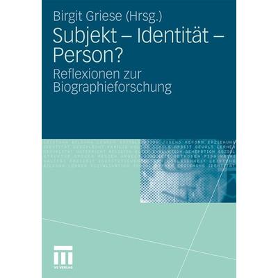 Subjekt - Identität - Person?, Taschenbuch von Birgit Griese, VS Verlag für Sozialwissenschaften, 978-3-531-15947-8