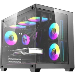 Darkflash Tech DarkFlash B275 PRO computer case (black) + 6 fans (ATX), PC Gehäuse, Schwarz