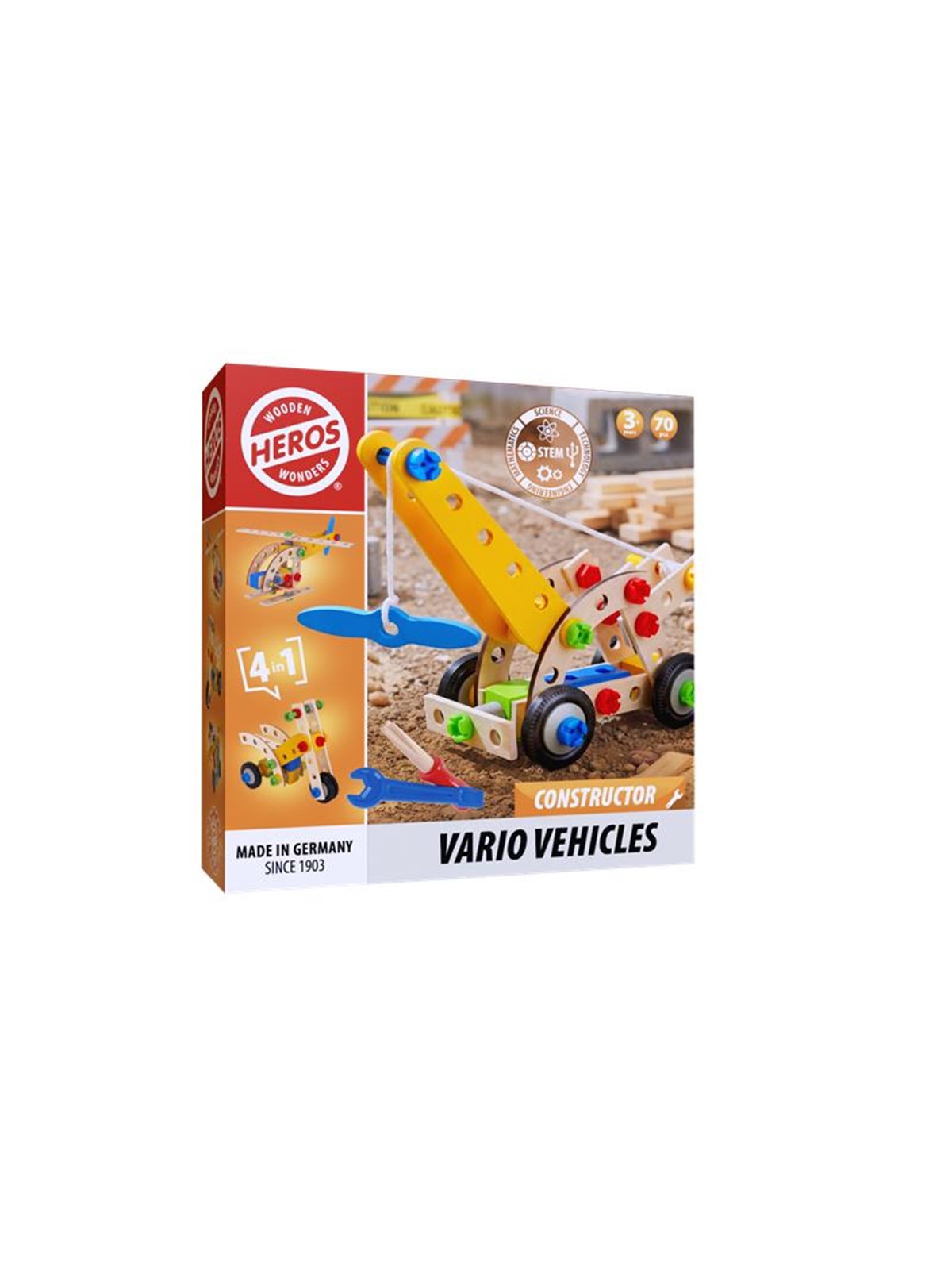 Heros FSC Constructor - 4-in-1, Vario Fahrzeuge, 70 Stück