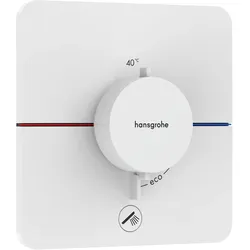 Hansgrohe ShowerSelect Comfort Q Thermostat Unterputz, Mattweiß, 1 Verbraucher + zusätzlicher Abgang, flache Rosette, einfache Installation