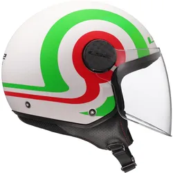 LS2, Motorradhelm, Jet motorhelm SPHERE LUX II URBY White Green Red, S (S, 55 - 56 cm)