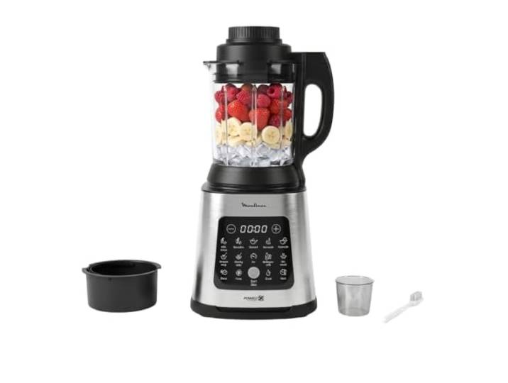 Moulinex PerfectMix Cook, Standmixer mit 10 automatischen Programmen, 1400 W, bereiten heiße und kalte Rezepte zu, elektrischer Mixer mit Touchscreen, leicht zu reinigen, Kapazität 2 l, LM83SD