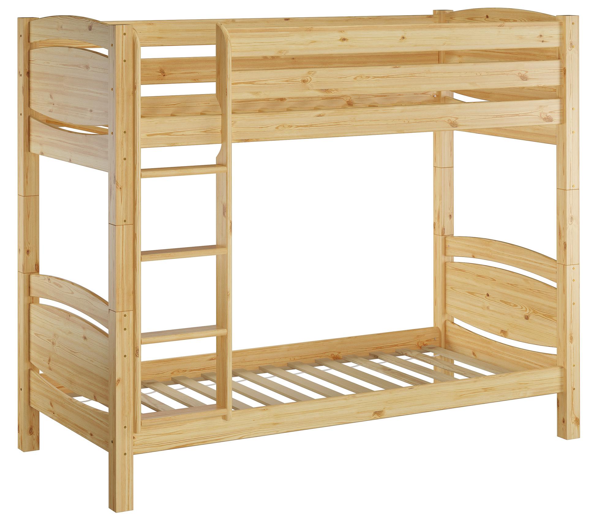 Etagenbett Massivholz Kiefer 90x200cm Stockbett hohes Bett Zubehör wählbar V-60.13-09Ni70Rollrost und Matratze inkl.
