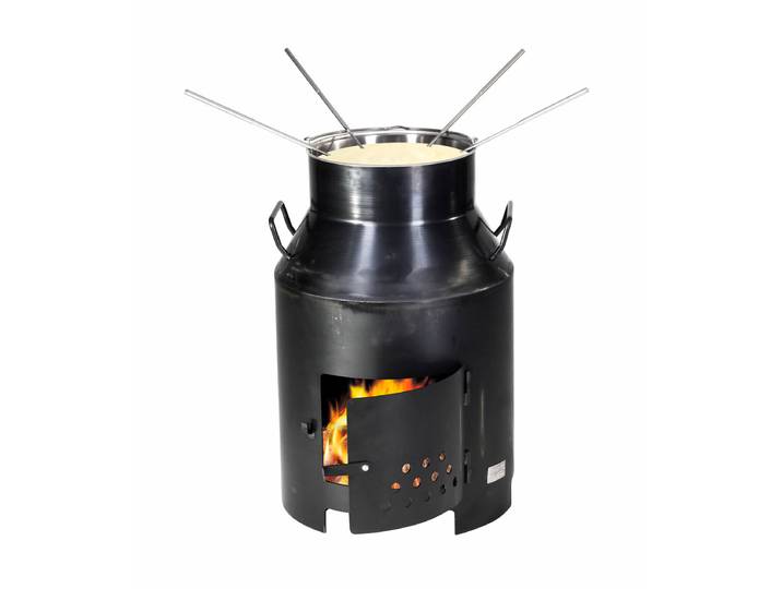 Nouvel Milchbotte Outdoor Fondue- und Grillofen schwarz