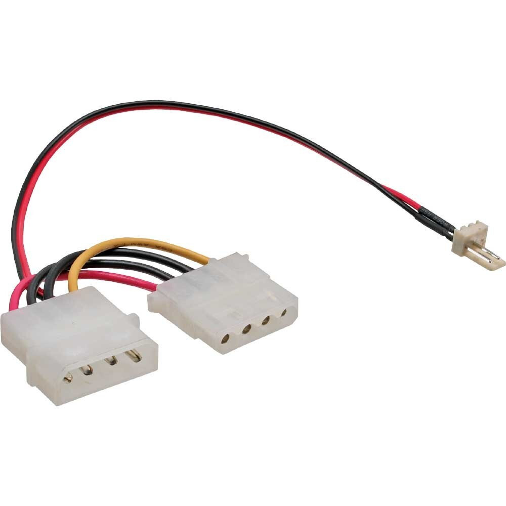 InLine 33344A ventilatoradapterkabel voor 3-polige ventilator op 4-polige voeding, 12V, 0,3 meter
