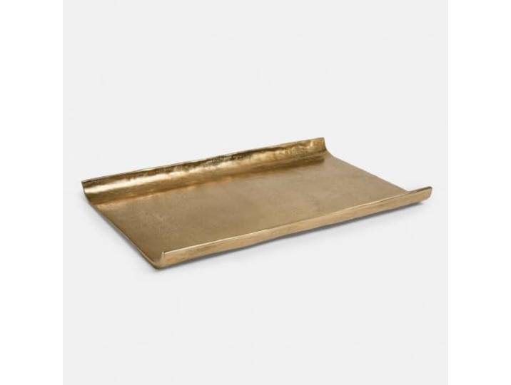 LOBERON Tablett Bodkin , champagner Aluminiumguss, Authentische Hammerschlag-Textur