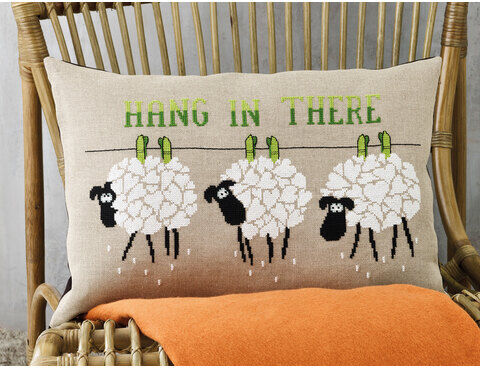 Stickkissen Schafe"Hang-in-there"