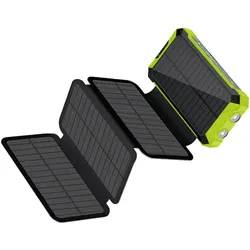 RealPower PB-20000 Solar (20000 mAh, 4.50 W, 74 Wh), Powerbank, Grün