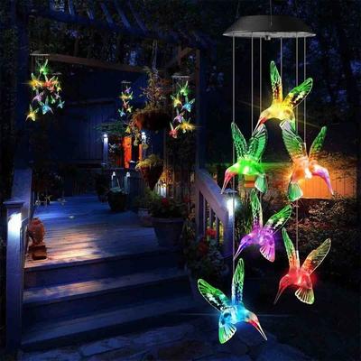 Drop Dash Deals Solar Wind Chimes With Color Changing LED Hummingbird Garden Lamp Perfect For Outdoor Decoration Solar Wind Chimes With Color Changing LED Hummingbird Garden Lamp Perfect For Outdoor Decoration
