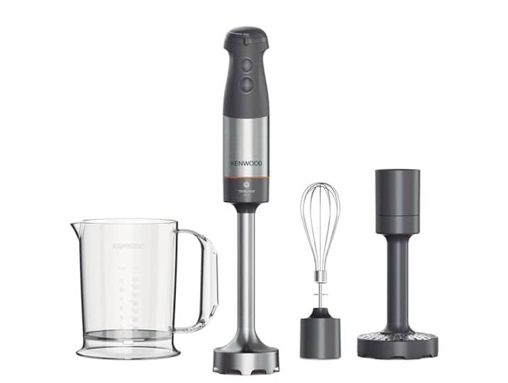 Kenwood Triblade XL+ - Mixeur Plongeant 1000W avec Presse-Purée Gris Mixeur Plongeant\, Vitesse Variable\, Anti-éclaboussures\, Fouet Métal\, Hachoir\, Gobelet Sans BPA\, Lave-vaisselle\, HBM60.007GY