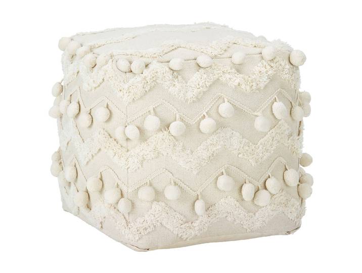 Pouf POMPOM Pompom in Creme ca. 45x45x45cm