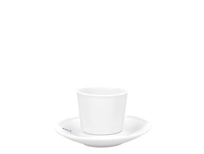 KPM Berlin Flugzeugtasse – Porzellan weiße Espressotasse mit Untertasse, Bauhausdesign von Marguerite Friedlaender 1930, handgefertigte Kaffeetasse aus Berlin im Geschenkkarton