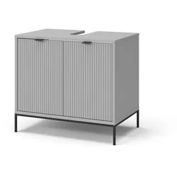 Vicco Waschtischunterschrank Eliza 70 x 63 cm, Grau, Badschrank, 2 Türen