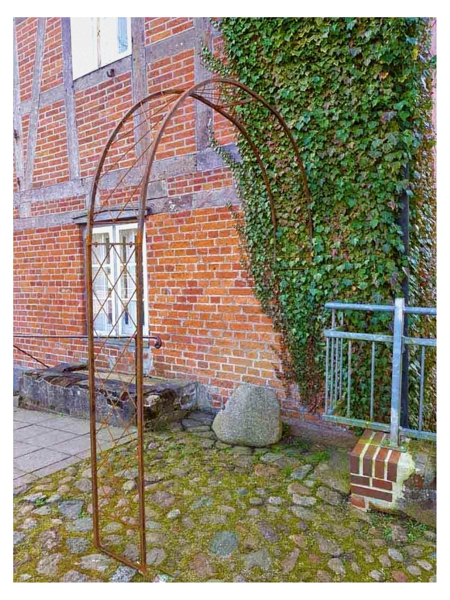 Wandrosenbogen Metall Porto groß, Breite: 200 cm, Rost