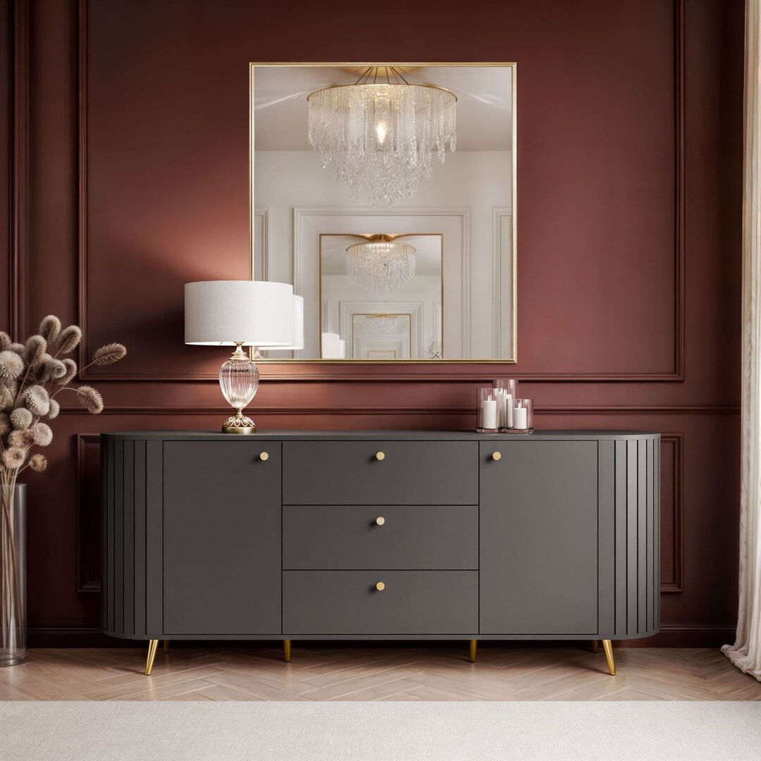 Fairmont Park 190cm Sideboard Black/Gold 79cm H X 190cm W X 40cm D