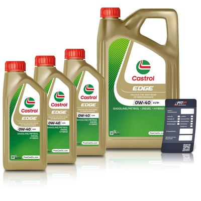 Castrol 8 L EDGE 0W-40 A3/B4 + Ölwechsel-Anhänger [Hersteller-Nr. 15F6B4]