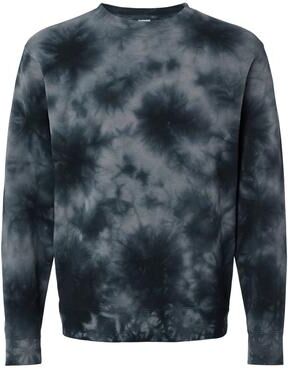 Independent Trading Co. PRM3500TD Midweight Tie-Dyed Crewneck Sweatshirt in Tie Dye Black size Small   Ringspun Cotton