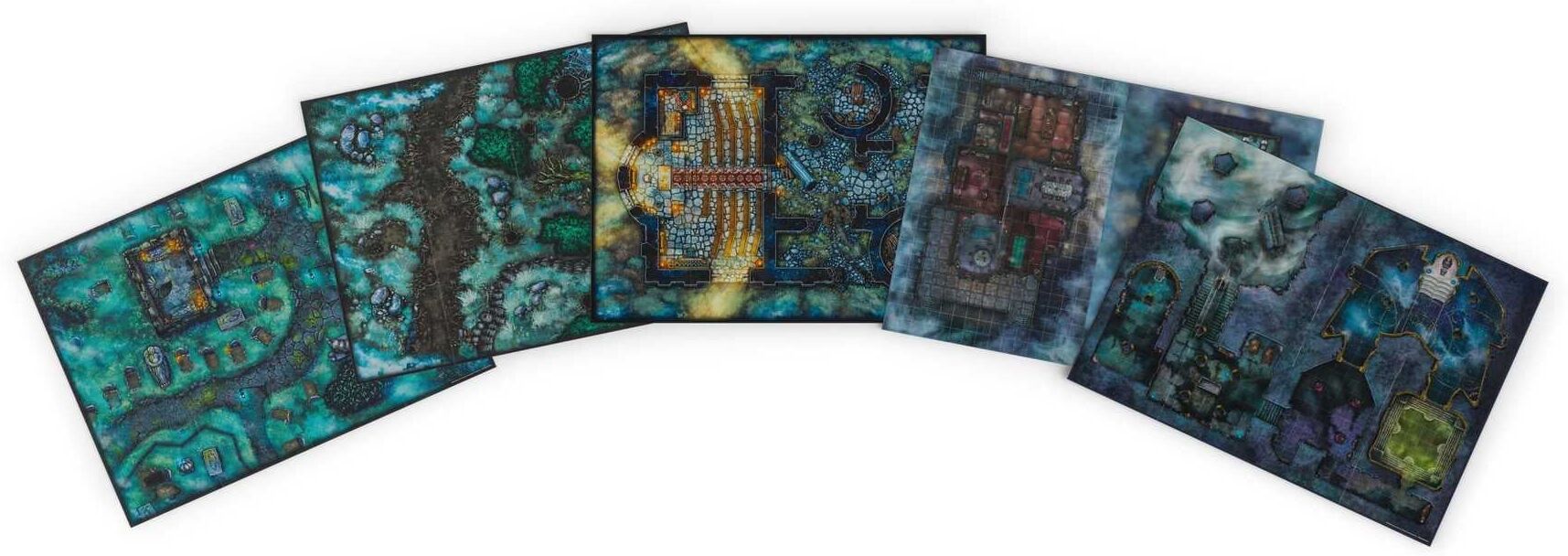 Dungeons & Dragons: Ravenloft: Horrors Within Map Pack, 5 Double-Sided Poster Maps, Wizards of the Coast