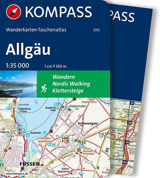 Atlas de poche de cartes de randonnées n° 2751 - Allgäu (Allemagne)   Kompass