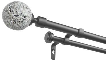 ATI Home Mosaic Double Curtain Rod and Finial Set