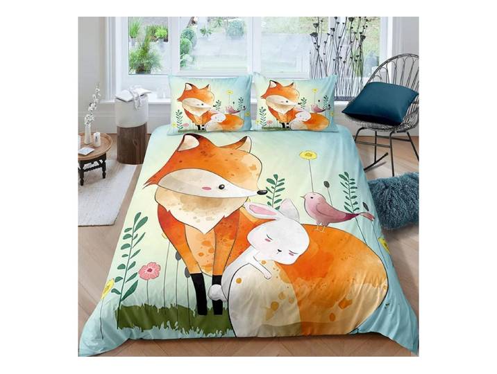 LuxusKollektion Kinderbettwäsche Kinder Bettwäsche Fuchs 155x220 3tlg. Mikrofaser