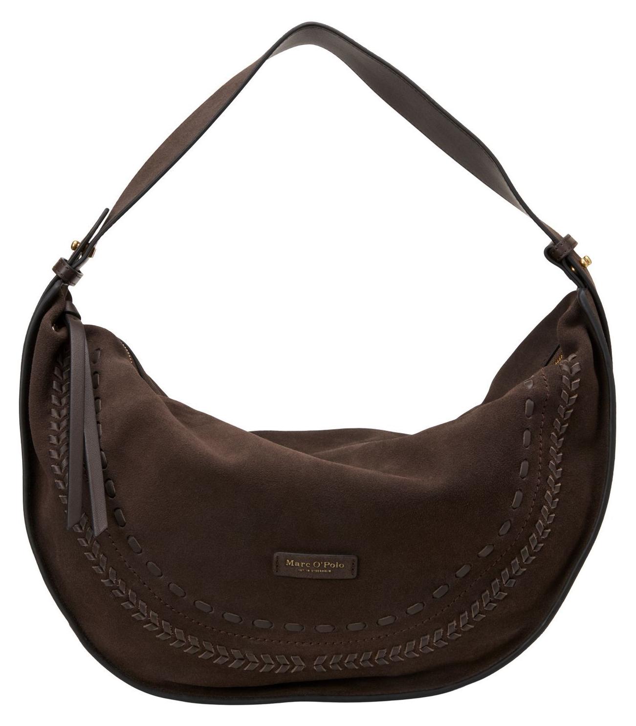 Marc O'Polo Leder Schultertasche Aayda Hobo Bag Burnt Coffee braun