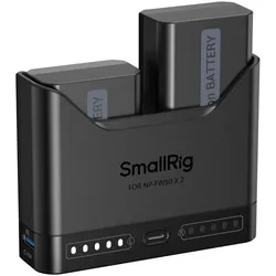 SmallRig 5488 Turbo Charging Kit for NP-FW50 (Kamera Akku, Kamera Akku Ladegerät), Kamera Stromversorgung, Schwarz