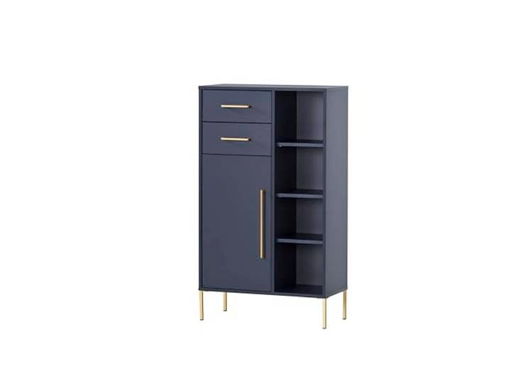 Schildmeyer Kent Highboard 153908, Nachtblau/Gold, 67,1 x 33,1 x 117,4 cm