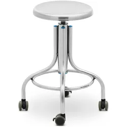 Steinberg, Bürostuhl, Drehhocker auf Rollen Praxishocker höhenverstellbar Edelstahl 45 - 60 cm 100 kg (45 - 60 cm)
