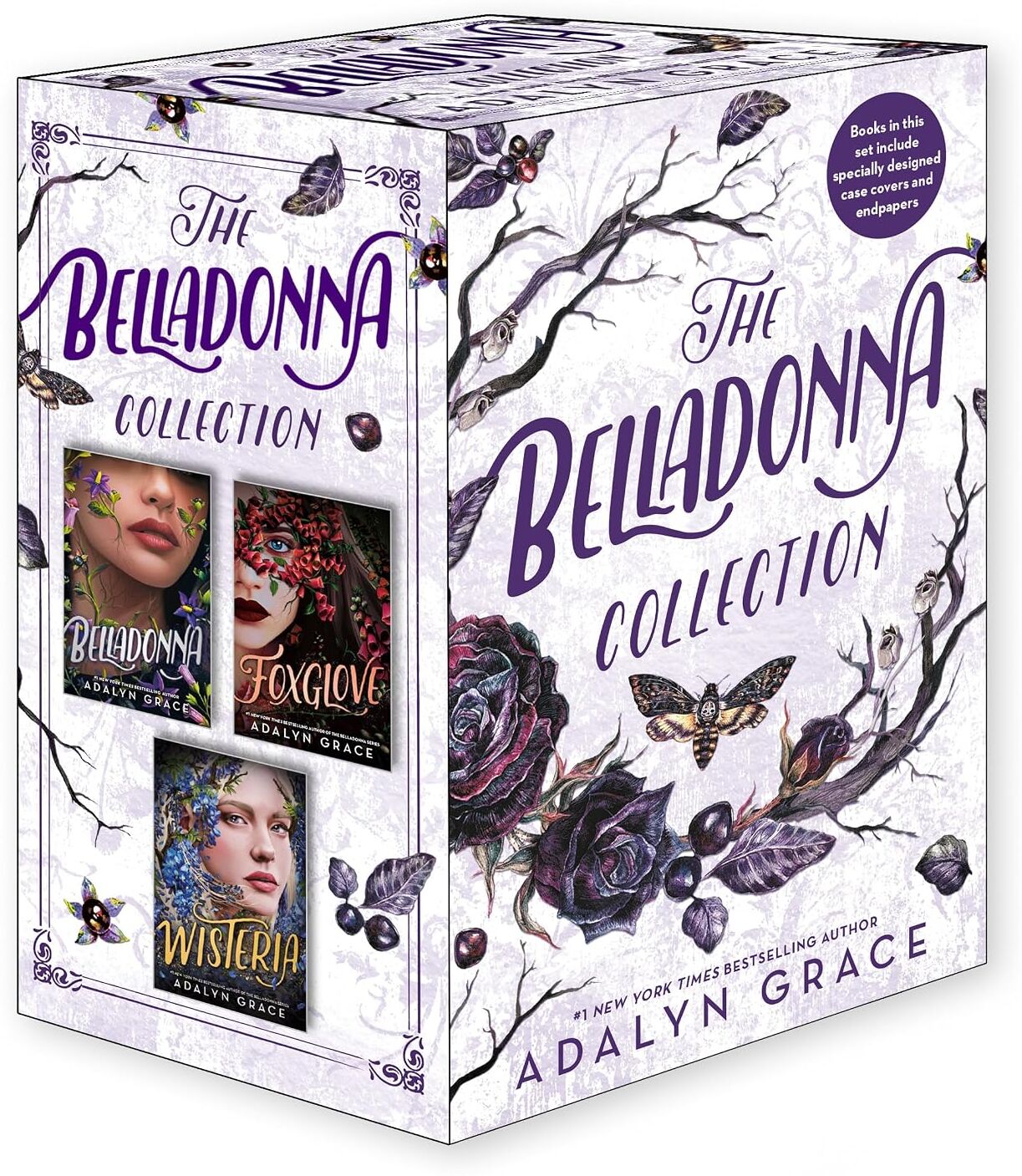 Little, Brown Books for Young Readers Belladonna Collection by Adalyn Grace - Belladonna, Foxglove & Wisteria - 3 Book Hardback Boxed Set - Gothic YA Fantasy - Ages 14+