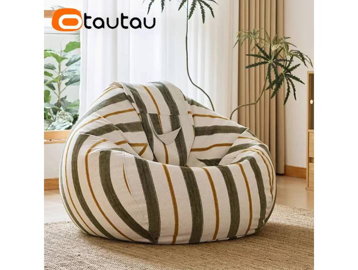 Housse de pouf en coton et lin de qualité OTAUTAU DD165【Pas de remplissage à l'intérieur! Vous devez acheter des remplisseurs par vous-même!】