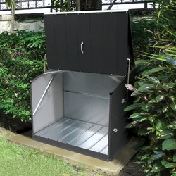 Trimetals Metall Gerätebox, Fahrradbox "Stowaway", Aufbewahrungsbox inkl. Boden,anthrazit,136 x 87 x 112 cm (L x B x H)