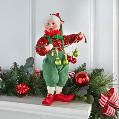 "16""H Elf With Ornament Garland by BrylaneHome in Garland"