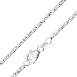 trendor 28806 Männer Halskette 925 Silber Diamantierte Ankerkette 1,75 mm, 50 cm