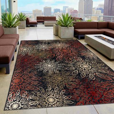 Dream Decor Rugs Gelato Salerno Black Multi Indoor Outdoor Area Rug
